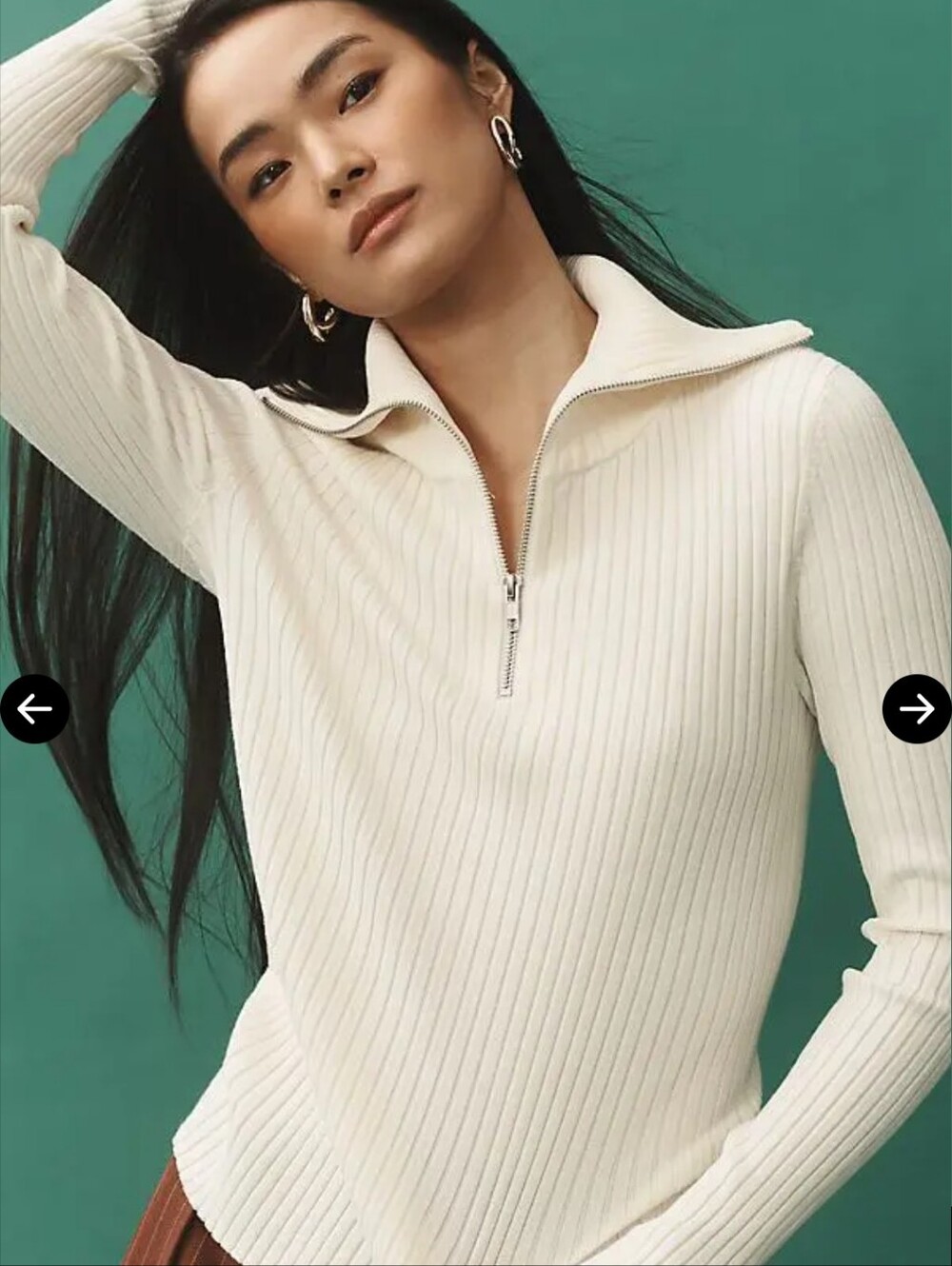 Maeve Sweater Women XS Long Sleeve 1/4 Zip Ribbed Collar Anthropologie